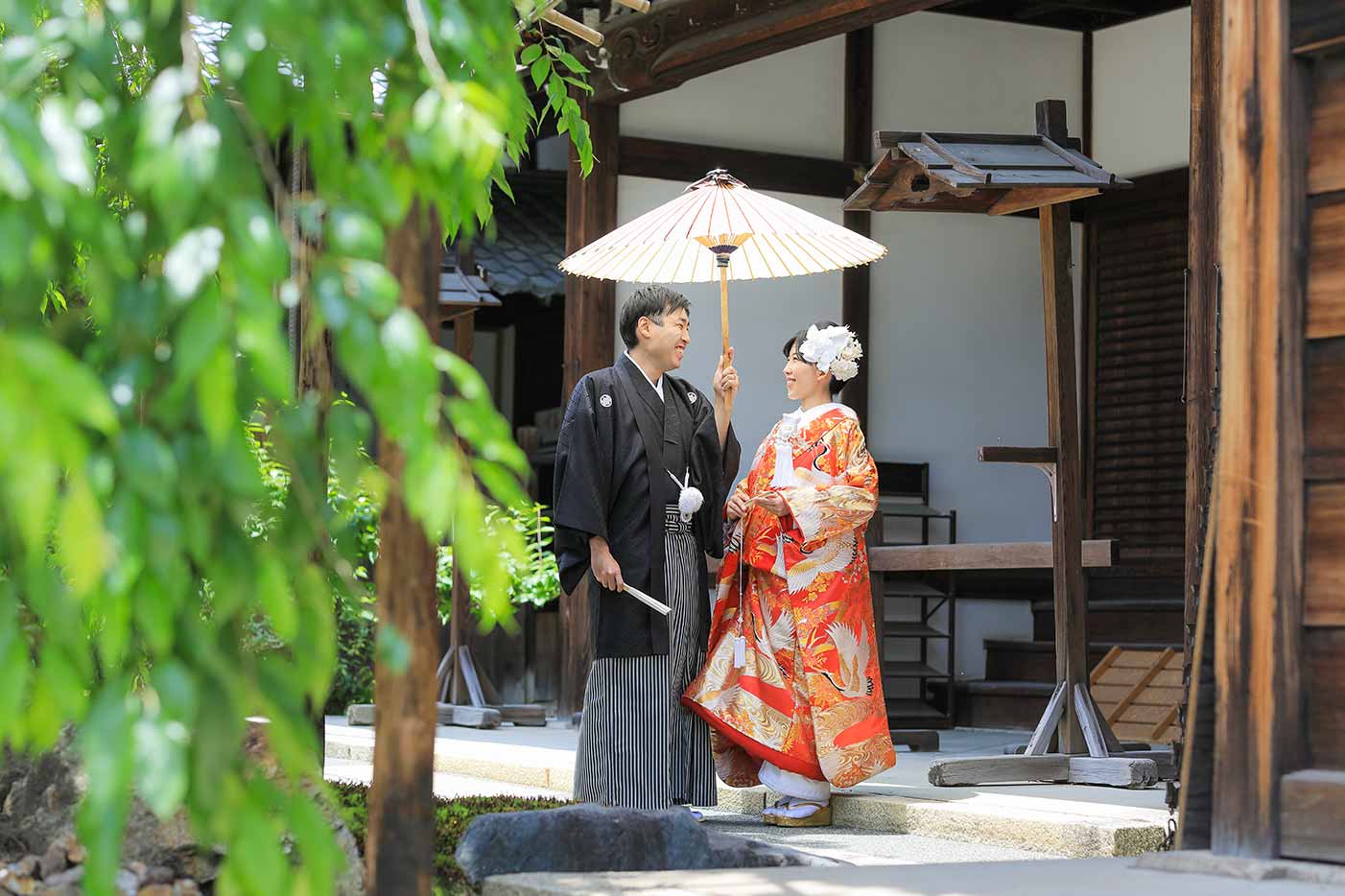 京都のお寺での和装ロケーション写真