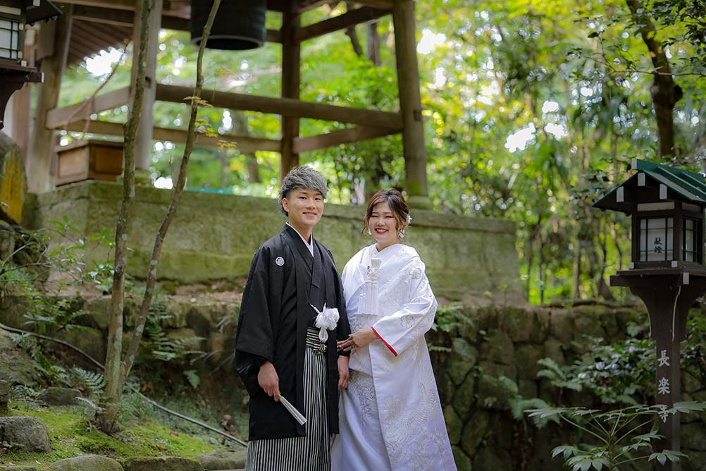 京都長楽寺での白無垢結婚写真