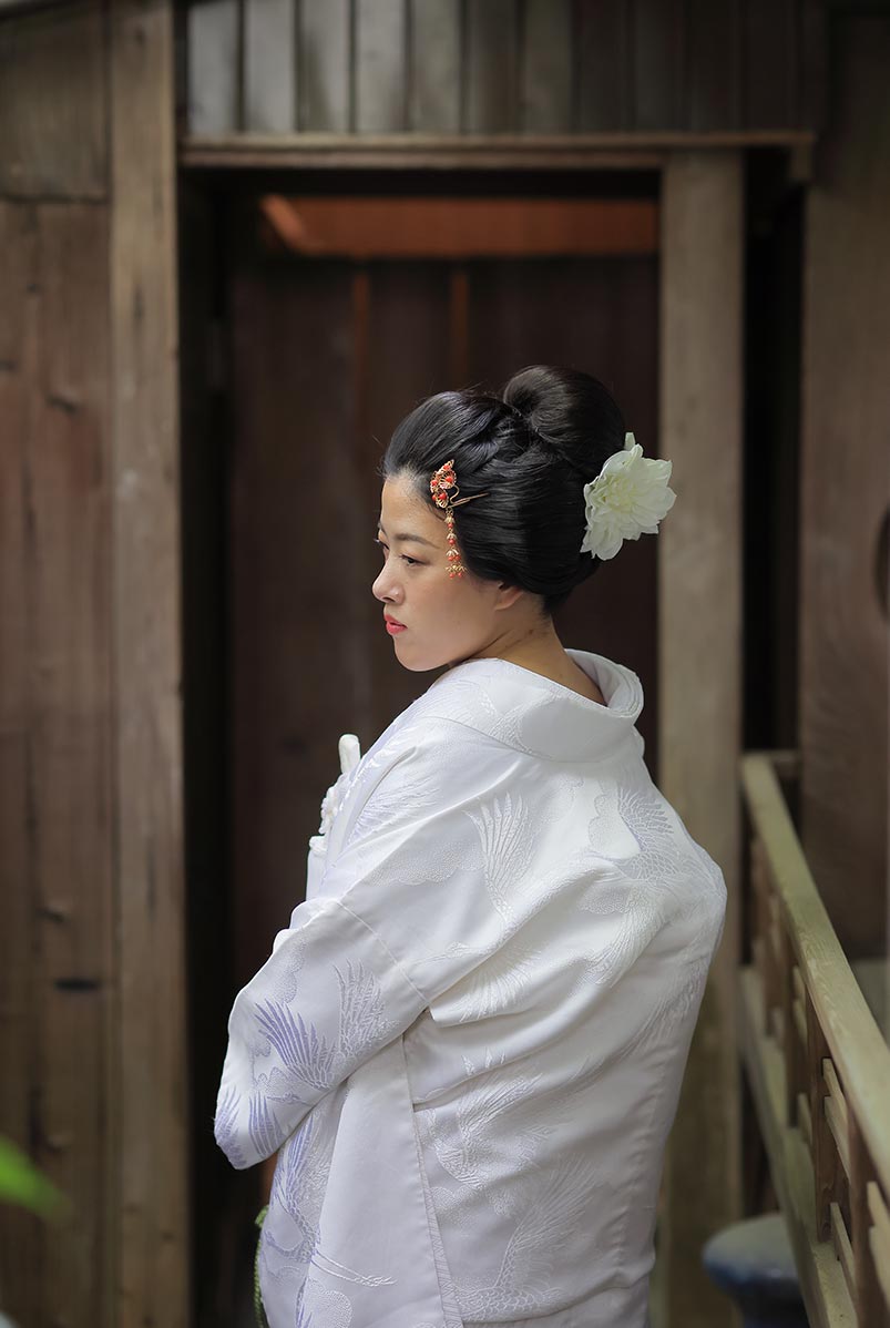 新日本髪での京都の白無垢前撮りお写真