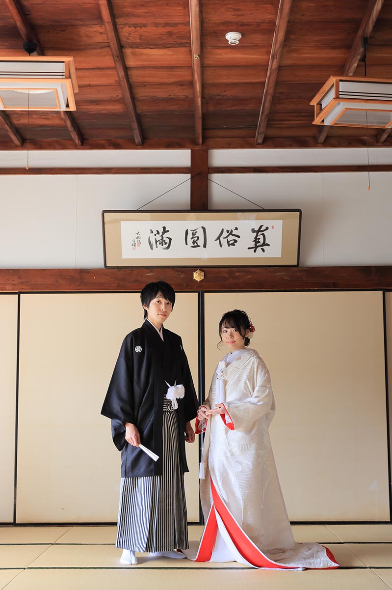 京都のお寺での和装前撮りお写真