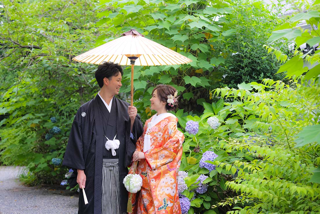 京都の紫陽花と前撮り写真