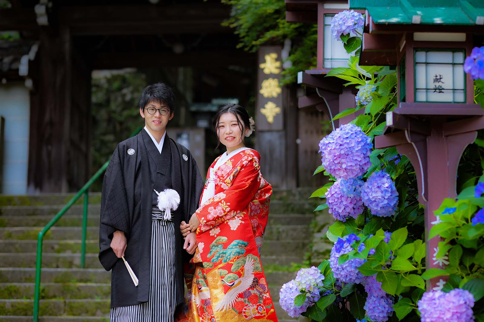 長楽寺門前の紫陽花と京都で和装前撮り