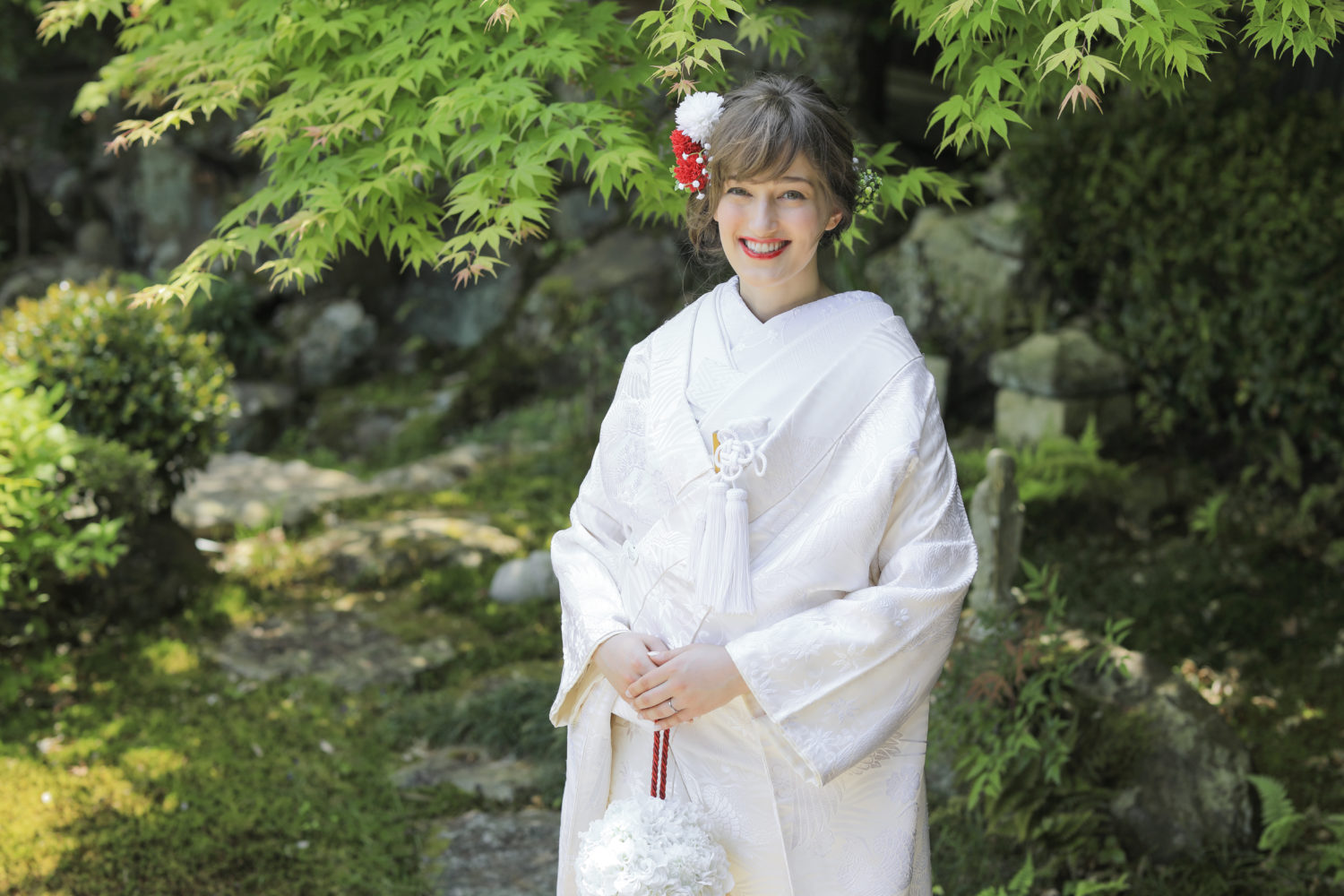 アメリカ人の花嫁様の白無垢姿