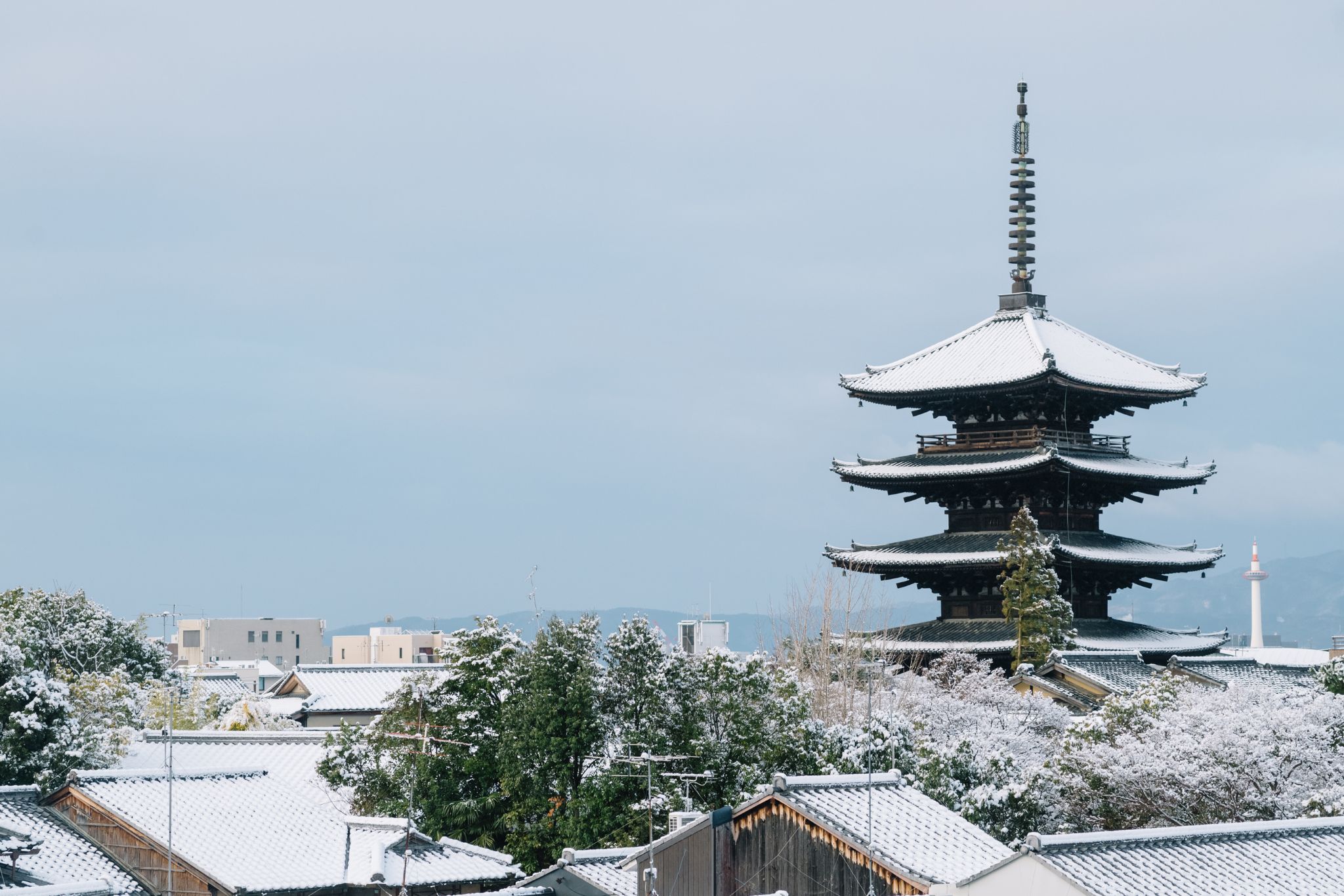 雪の京都東山