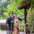 境内にて(季節:夏) 戒光寺境内での夏の和装結婚写真