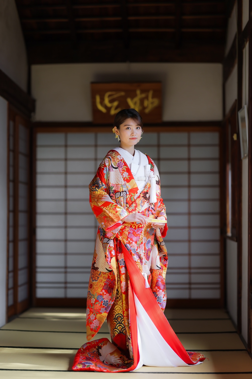 色打掛23.赤−鶴と御所車