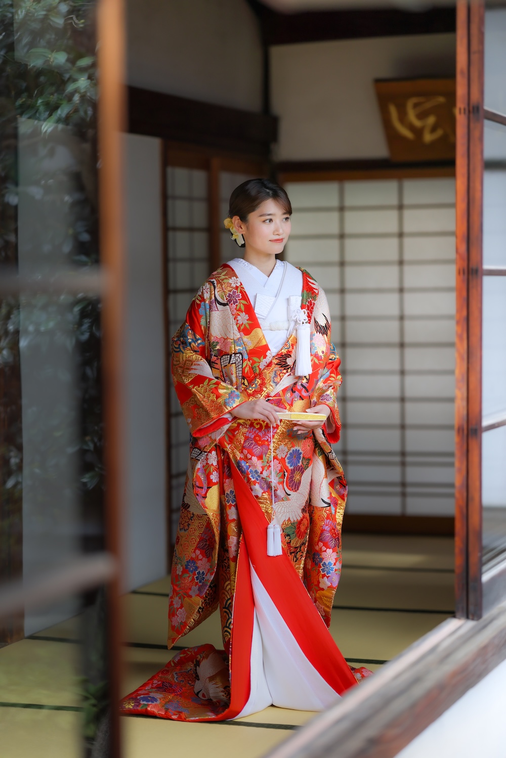 色打掛23.赤−鶴と御所車