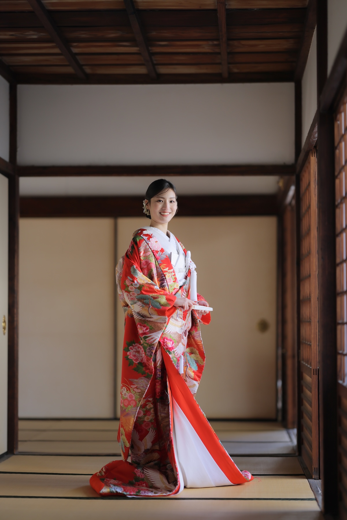 色打掛22.赤−鶴と牡丹