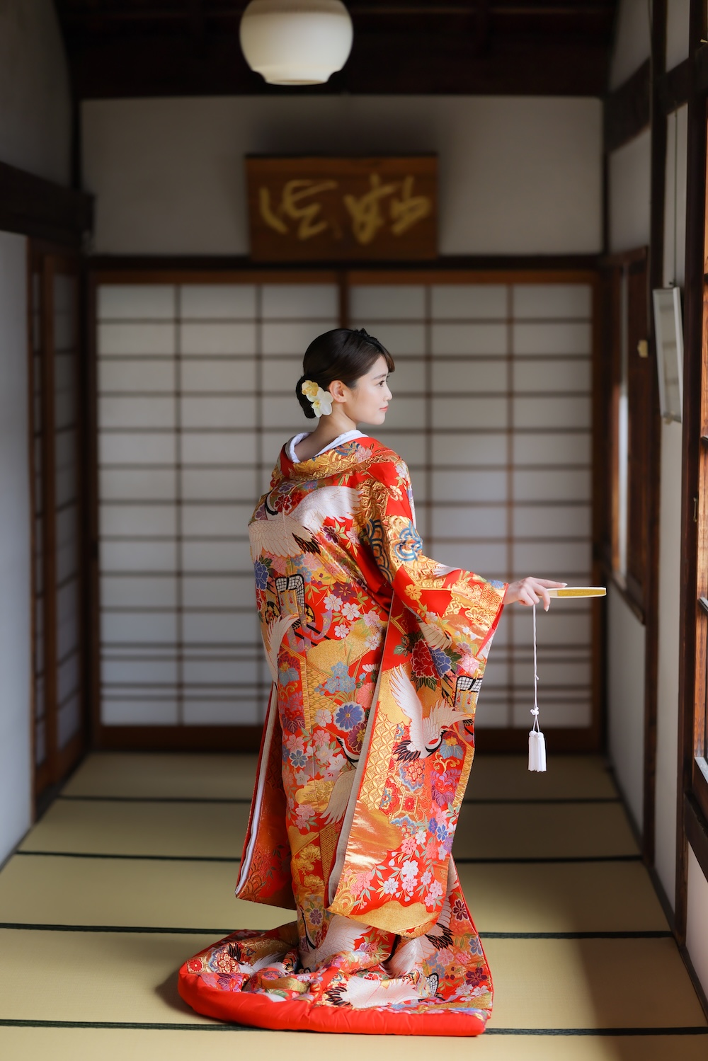 色打掛23.赤−鶴と御所車