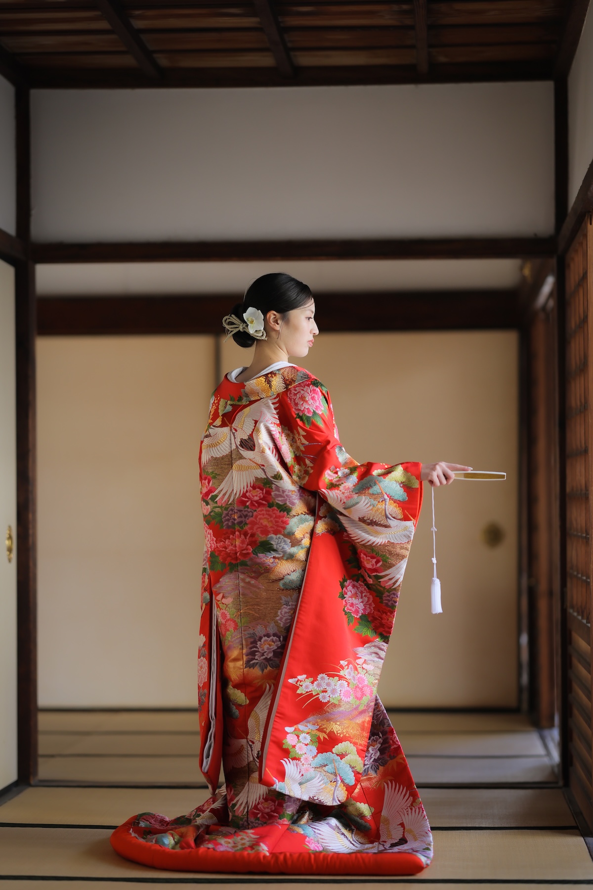 色打掛22.赤−鶴と牡丹