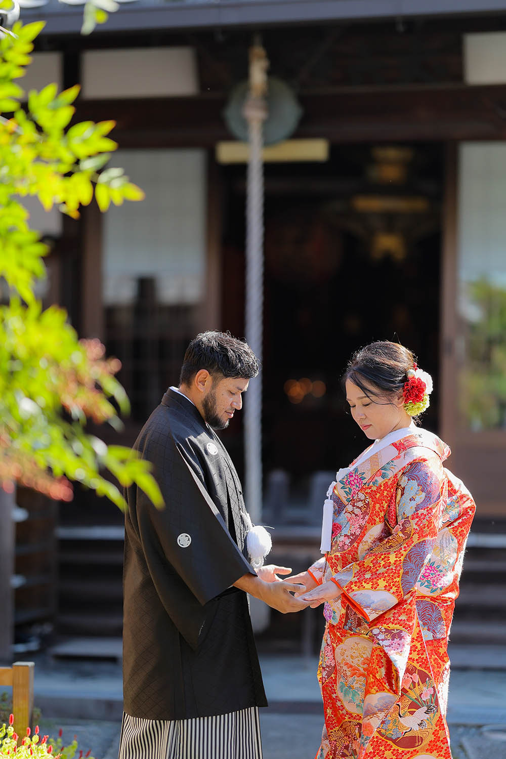 メキシコと日本の国際結婚のお客様の和装写真