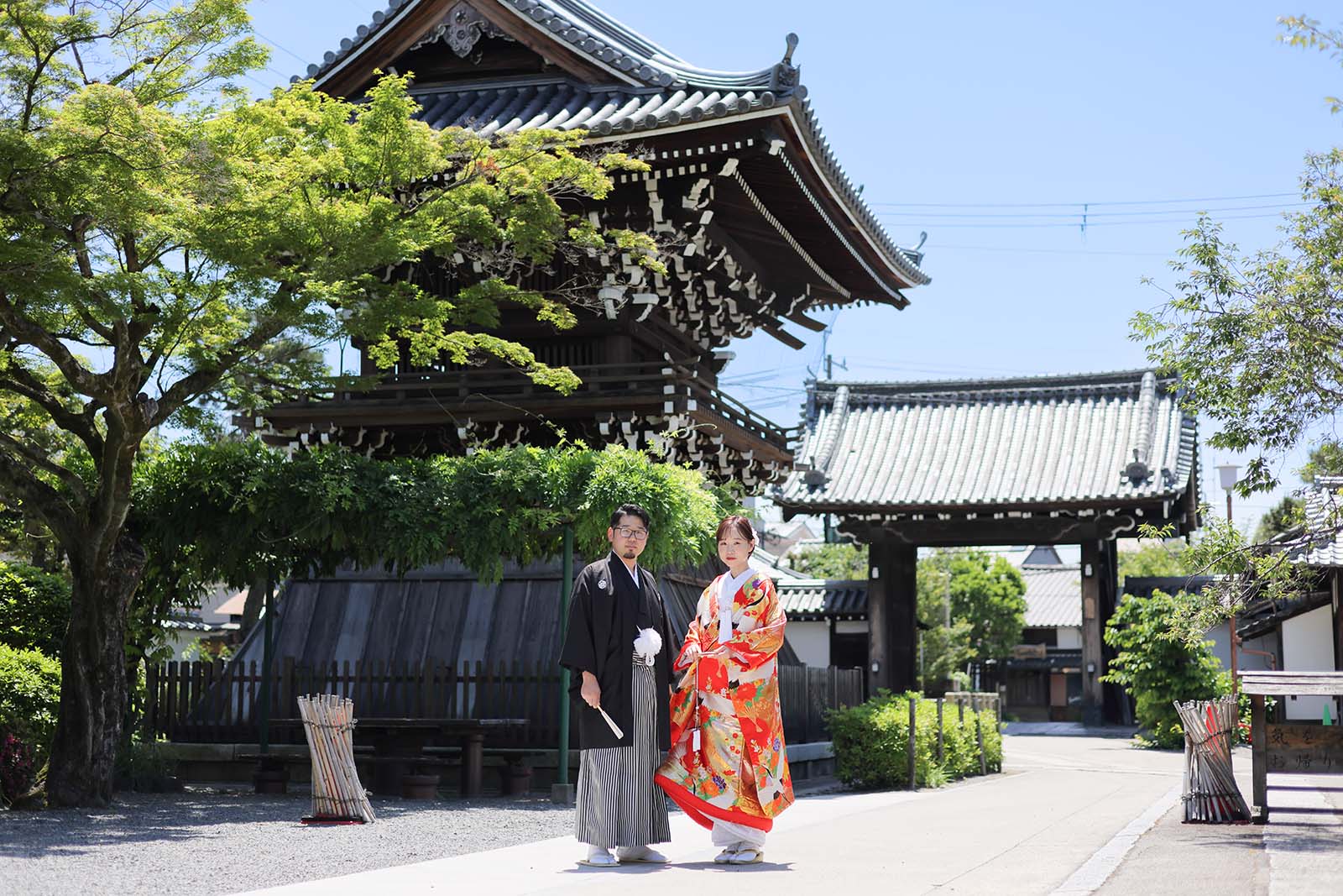 京都のお寺の屋外でワソフォト