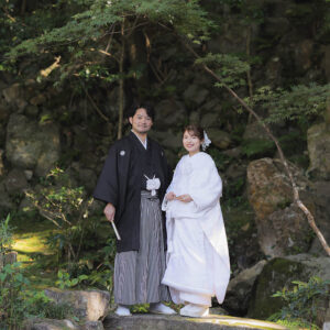 銀閣寺のお庭の試作と伝えられる相阿弥作の庭園にて