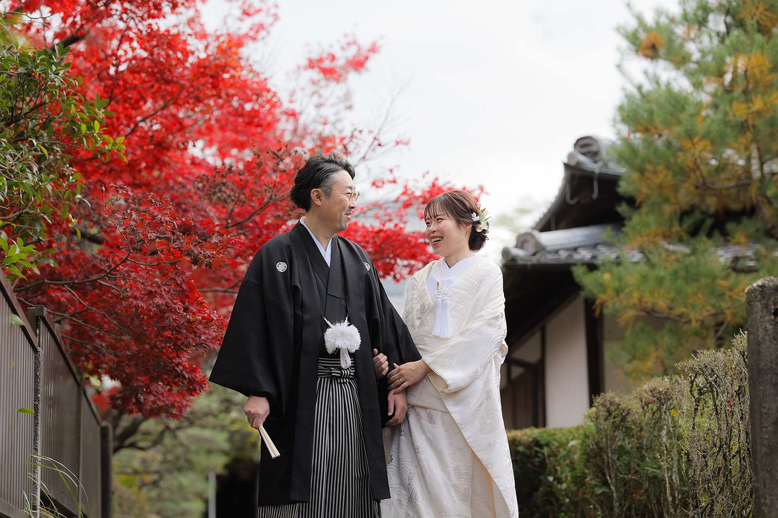 戒光寺様の紅葉と結婚記念写真