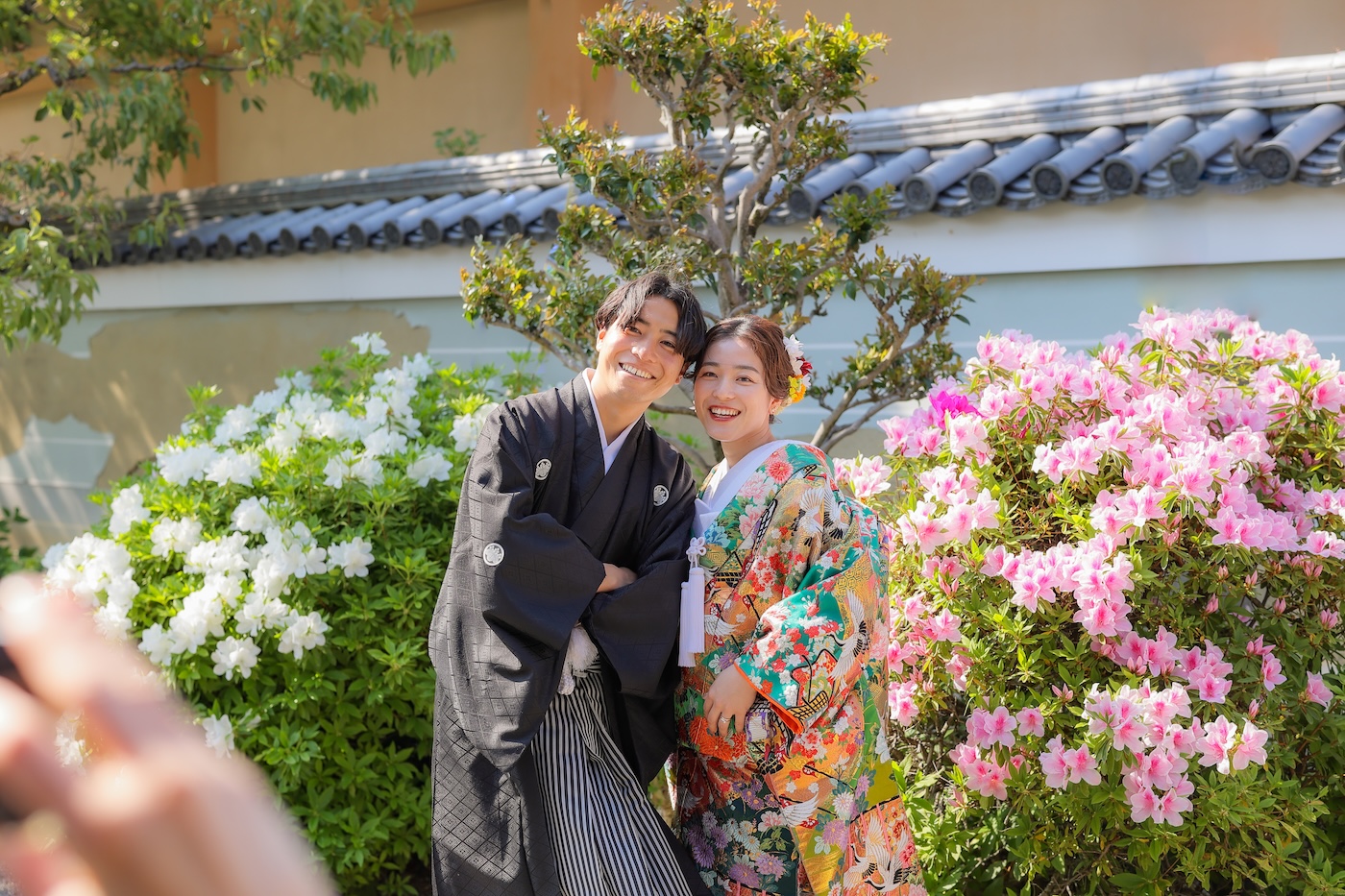 ツツジのお花と京都で和装前撮り