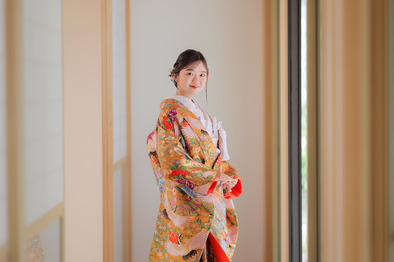 長楽寺縁側での花嫁様
