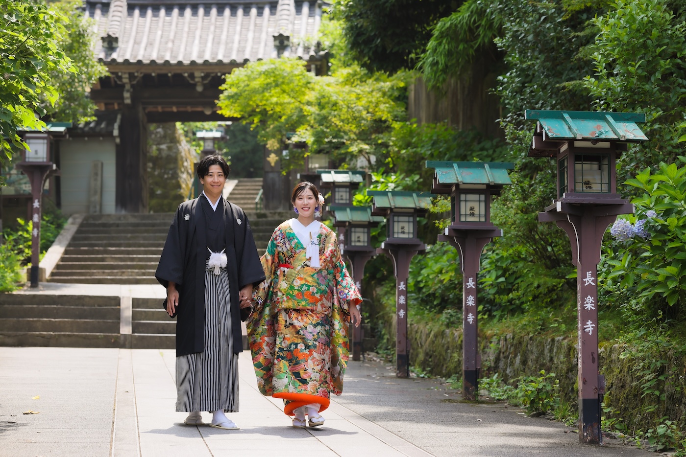 夏の京都長楽寺で和装前撮り