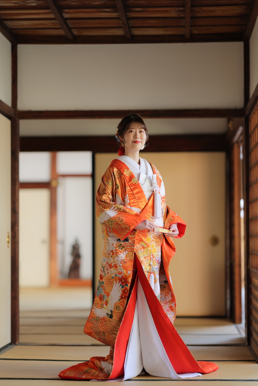 色打掛20.オレンジ−鶴