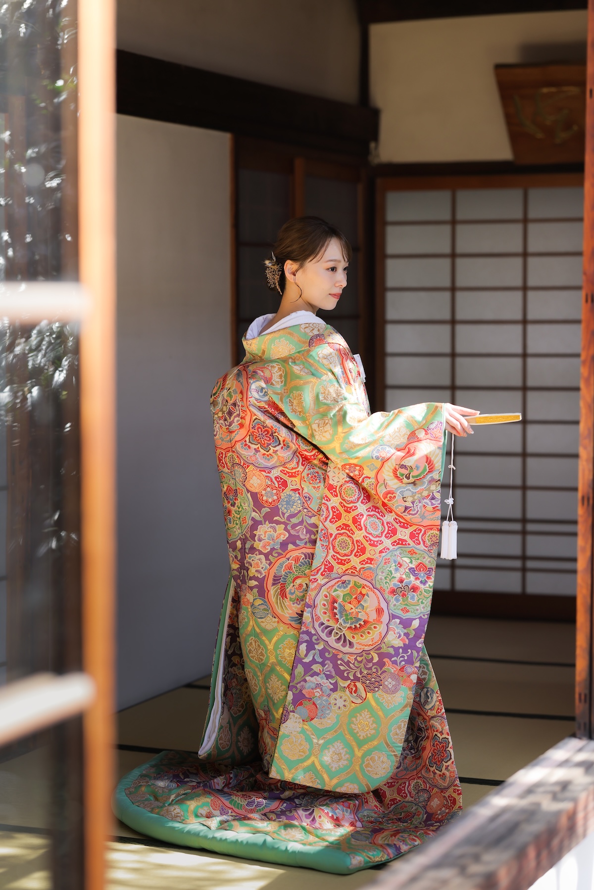 色打掛7.緑−丸紋