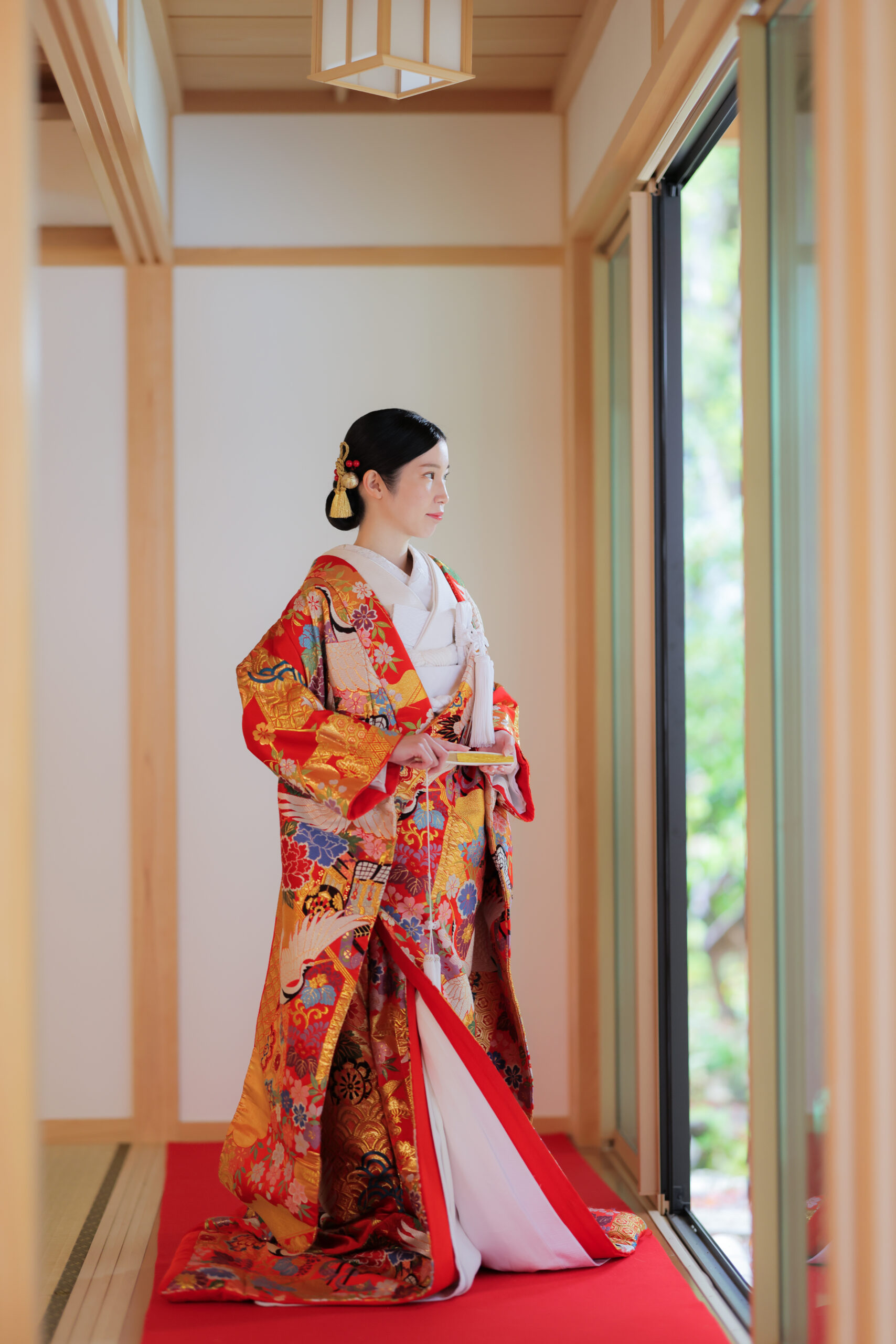 色打掛23.赤−鶴と御所車