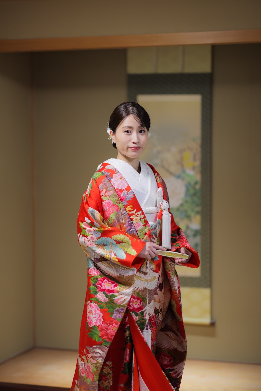 色打掛22.赤−鶴と牡丹