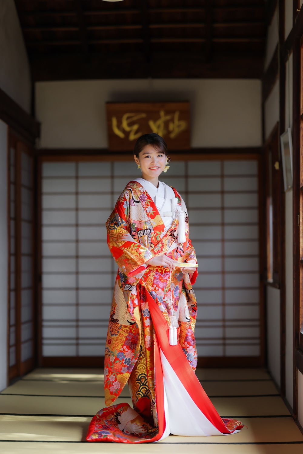 色打掛23.赤−鶴と御所車