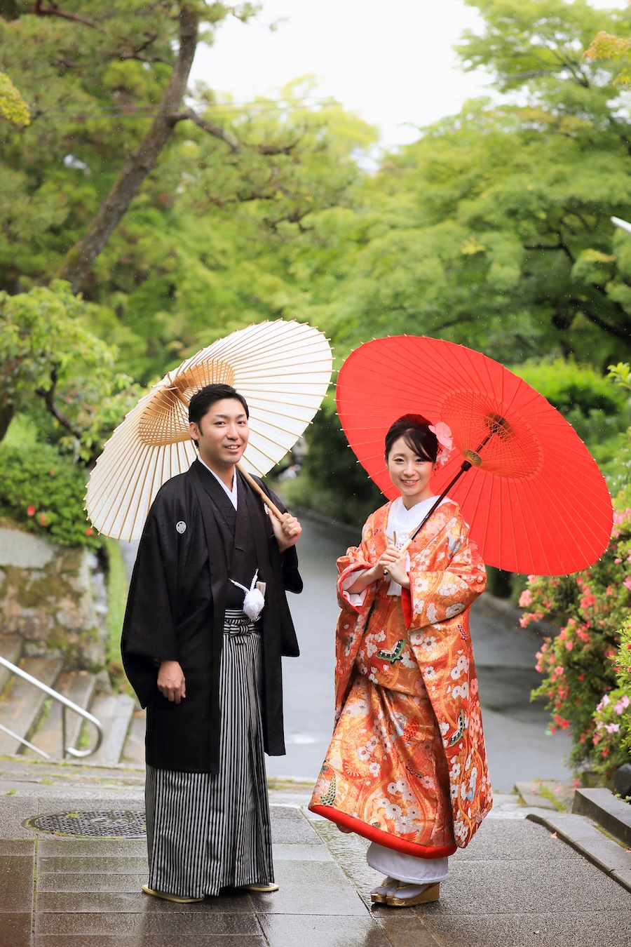 雨の京都で和装前撮り