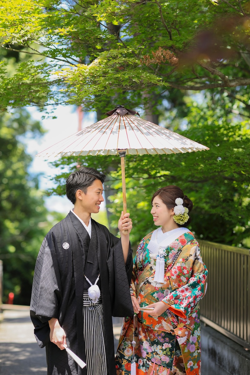 新緑が見頃の戒光寺様で、静かに楽しむ和装前撮り