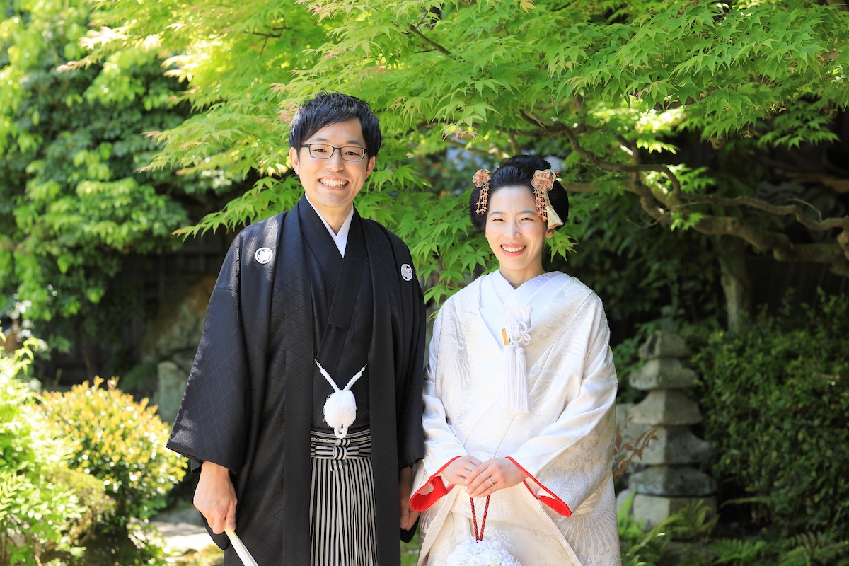 白無垢×青紅葉の新緑フォト