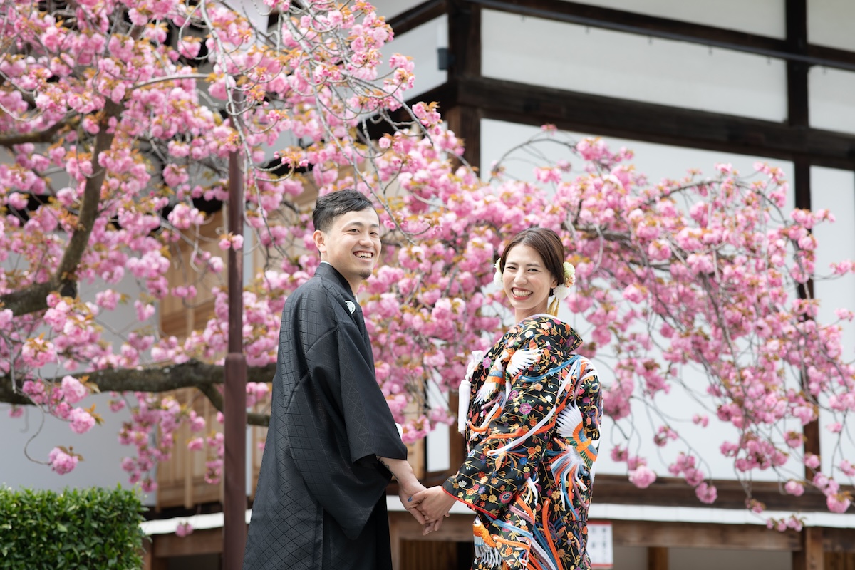 八重桜が彩る春のロケーションフォト