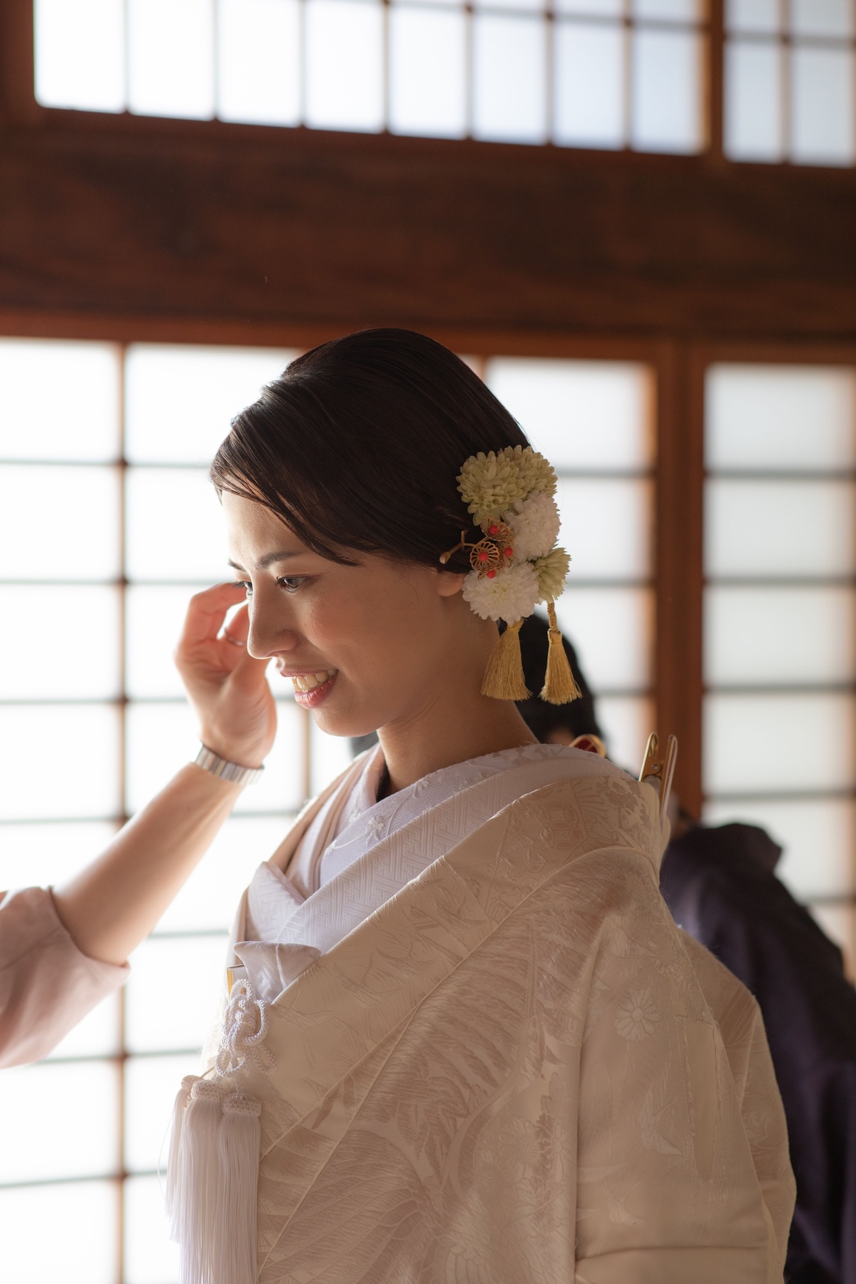 ショートヘアを活かした和装ヘアセット
