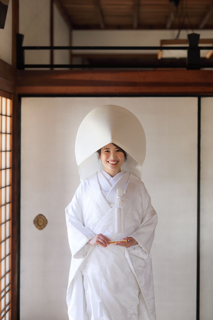 白無垢綿帽子姿の花嫁様