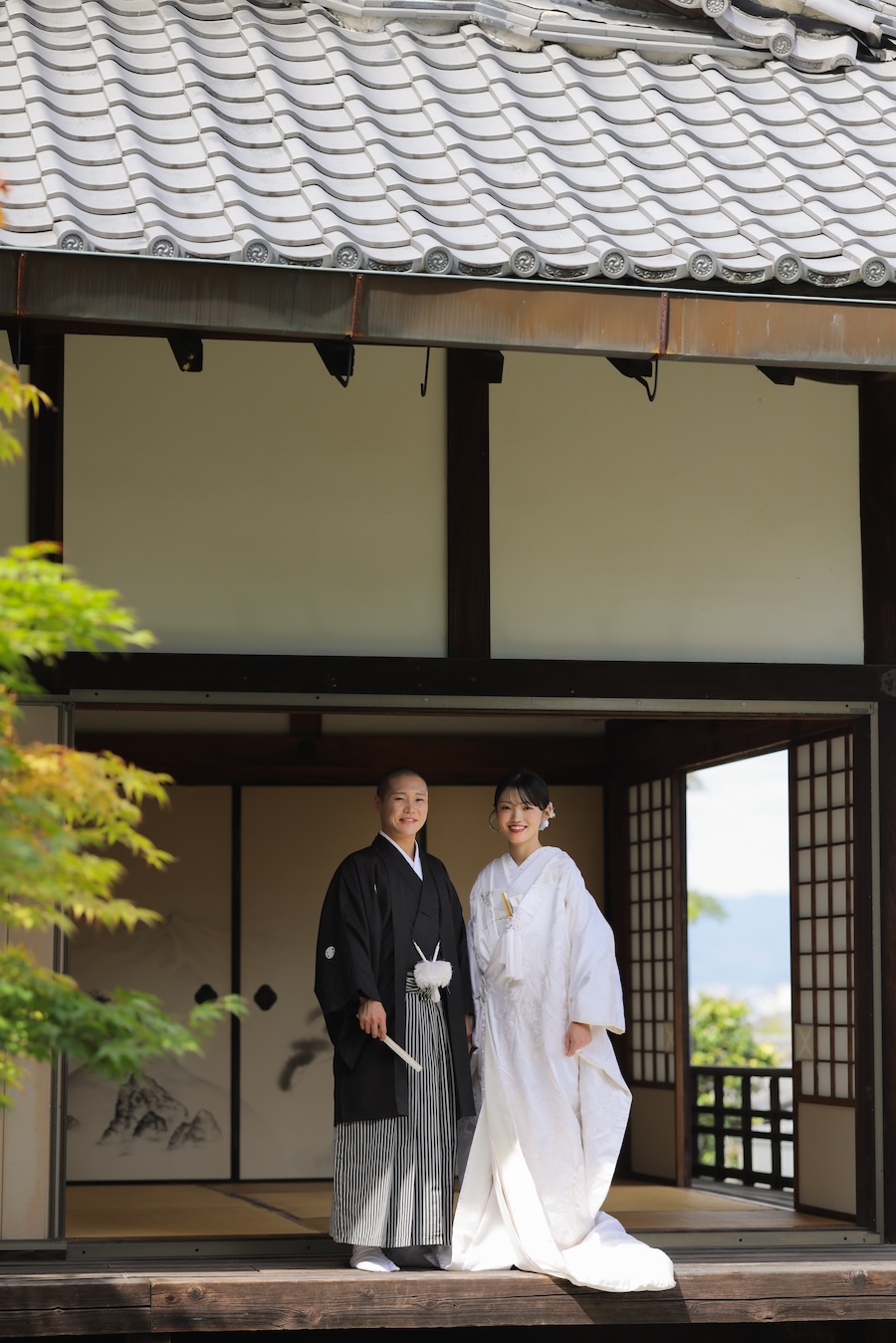 京都戒光寺で人気の貸切庭園和装フォト