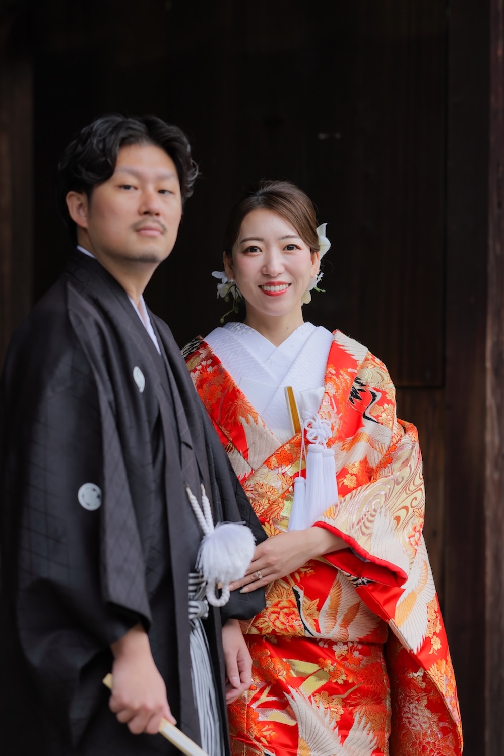 京都のお寺の門前での和装後撮りお写真