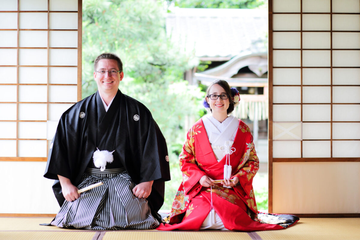 海外からのカップル様の和装結婚写真