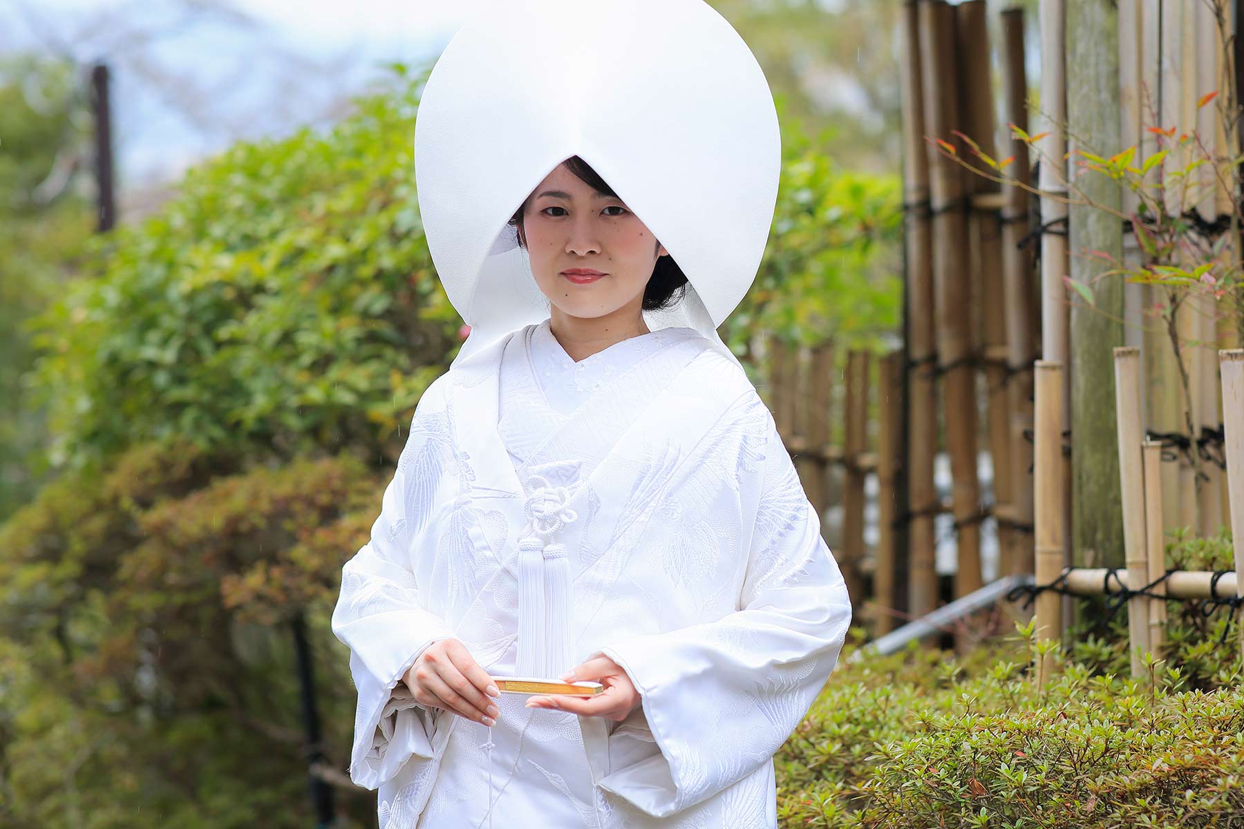 白無垢綿帽子姿の花嫁様のシングルカット