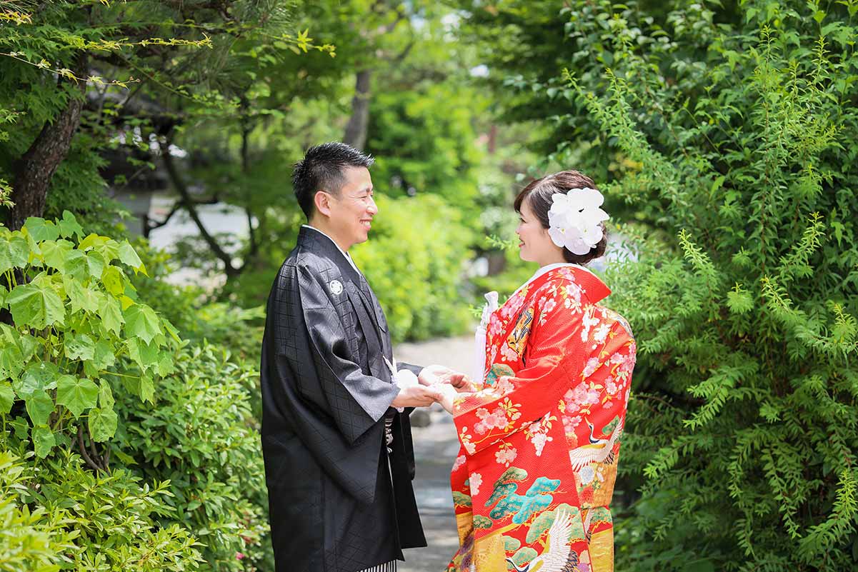色打掛での京都のフォトウェディング