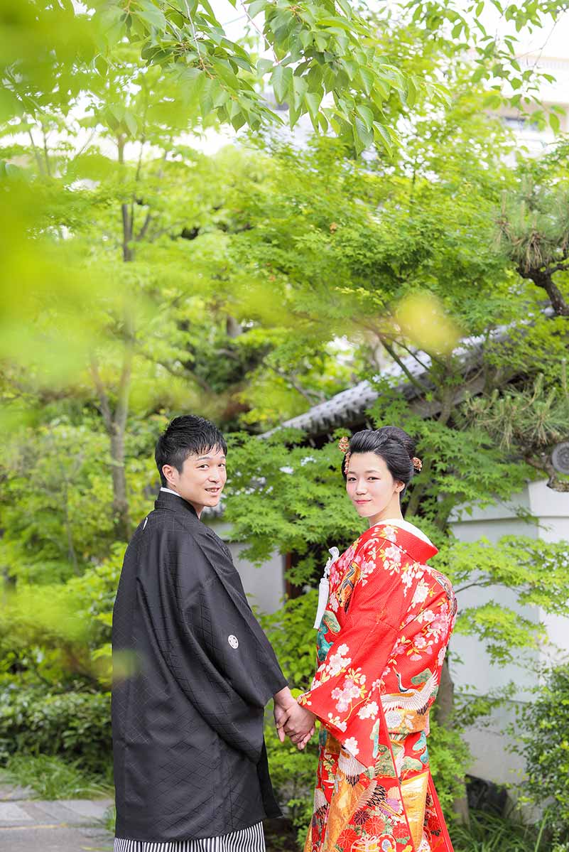 新日本髪に赤の色打掛の花嫁様