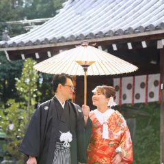 ご主人様も楽しく和装結婚写真