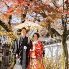 秋の京都で紅葉と和装前撮り