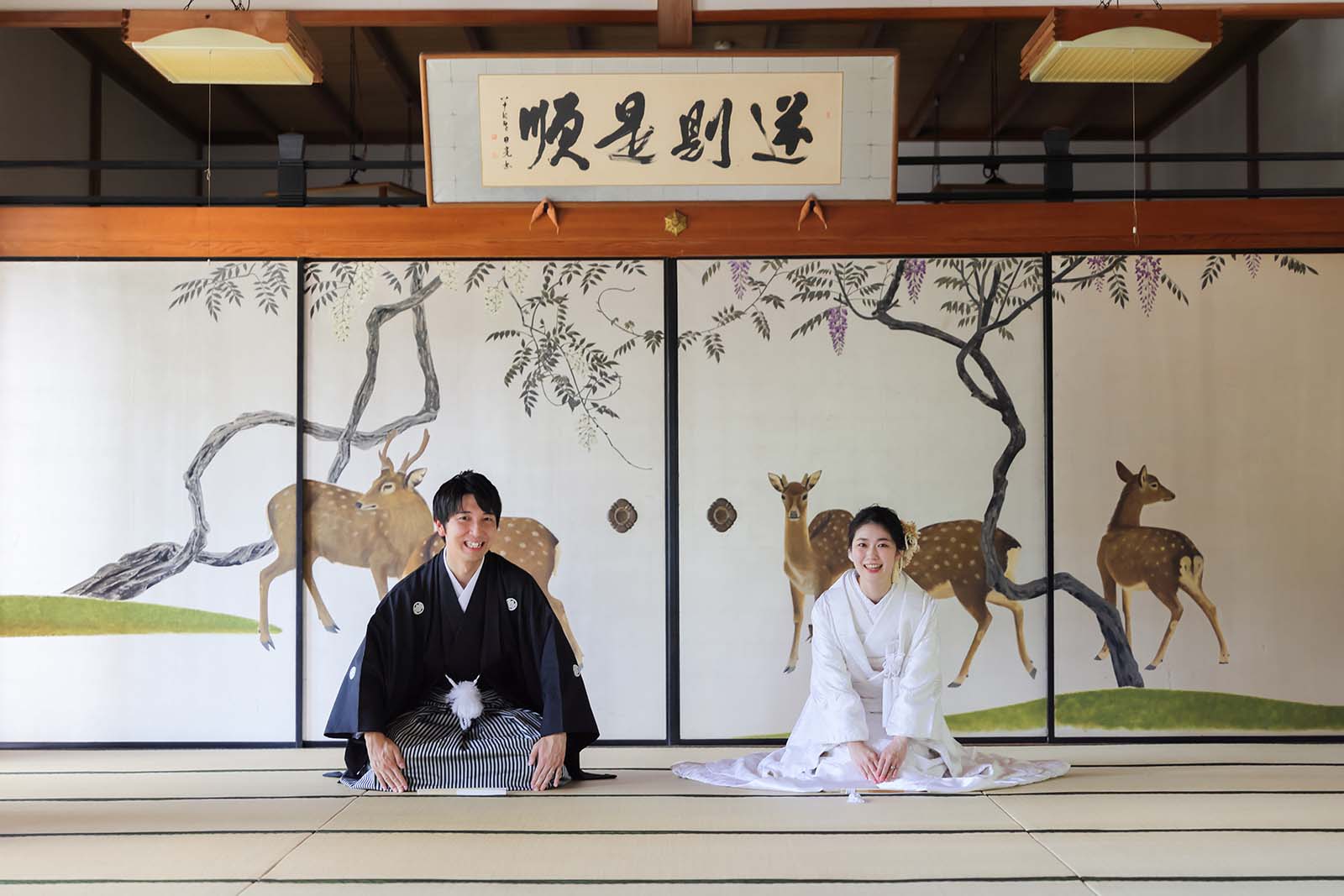 京都の美しい襖絵と前撮り